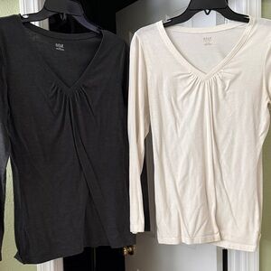2 a.n.a. Women's Long Sleeve Tops - Black and Cream